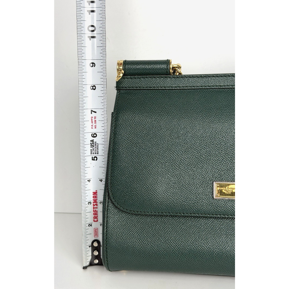 Dolce & Gabbana Sicily Handbag Medium in Green Dauphine Calfskin Leather S14 - Picture 10 of 16